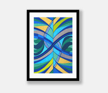 Load image into Gallery viewer, Waves artwork framed in black