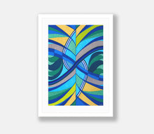Load image into Gallery viewer, Waves artwork framed in white
